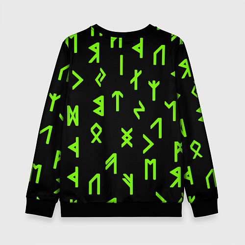 Детский свитшот Славянская символика кислота / 3D-Черный – фото 2