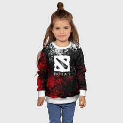 Свитшот детский Dota2 брызги красок, цвет: 3D-белый — фото 2