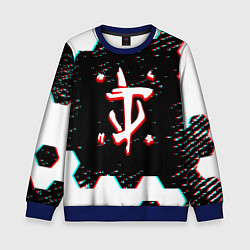 Детский свитшот Doom hexagon glitch color