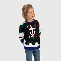 Свитшот детский Doom hexagon glitch color, цвет: 3D-синий — фото 2