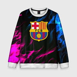 Свитшот детский Barcelona neon flame, цвет: 3D-белый