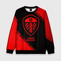 Свитшот детский Leeds United - red gradient, цвет: 3D-черный