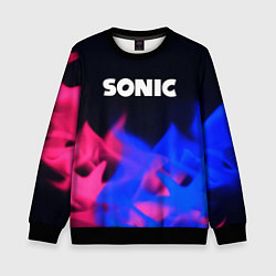 Свитшот детский Sonic neon flame, цвет: 3D-черный