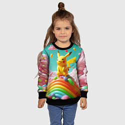 Свитшот детский Пикачу на сладкой планете - нейроарт, цвет: 3D-черный — фото 2