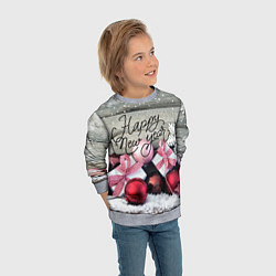 Свитшот детский Новогодние подарки, цвет: 3D-меланж — фото 2