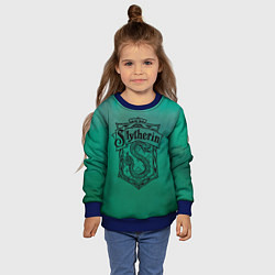Свитшот детский Факультет Слизерин, цвет: 3D-синий — фото 2