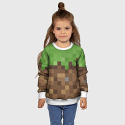 Свитшот детский Earth - Minecraft, цвет: 3D-белый — фото 2