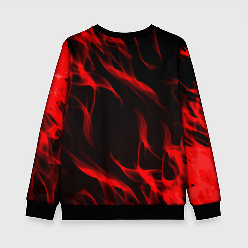 Детский свитшот Keep calm flame red / 3D-Черный – фото 2