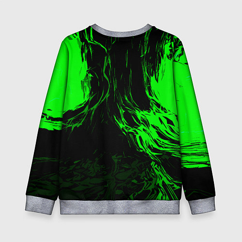 Детский свитшот Зелёная энергия на чёрном фоне / 3D-Меланж – фото 2