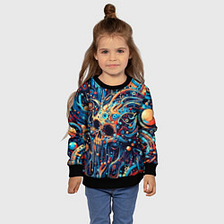 Свитшот детский Фантазийная композиция с черепом, цвет: 3D-черный — фото 2