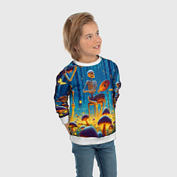 Свитшот детский Квинтет скелетов в сказочном лесу, цвет: 3D-белый — фото 2