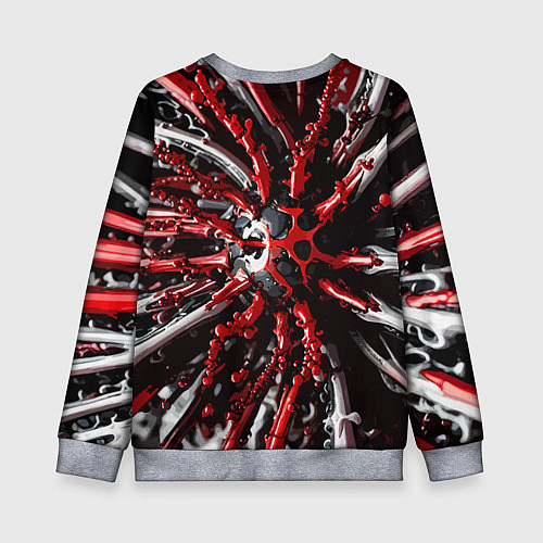 Детский свитшот Красно-белая инфекция / 3D-Меланж – фото 2
