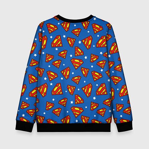 Детский свитшот Супермен паттерн / 3D-Черный – фото 2
