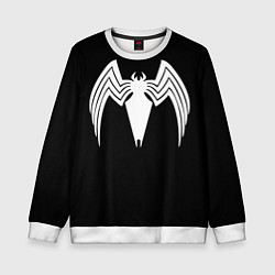 Свитшот детский Venom - spider logo, цвет: 3D-белый
