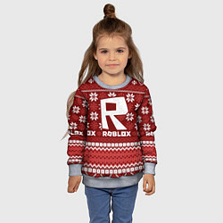 Свитшот детский Новогодний свитер ugly Roblox, цвет: 3D-меланж — фото 2