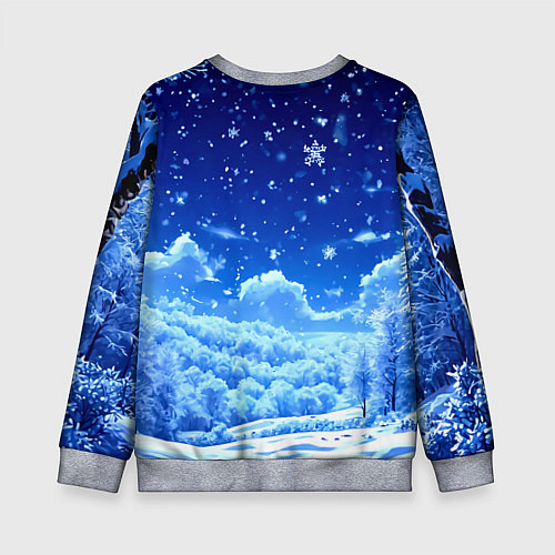 Детский свитшот Заснеженный лес / 3D-Меланж – фото 2