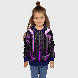 Свитшот детский Purple lines on a black background, цвет: 3D-синий — фото 2