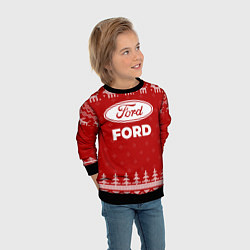 Свитшот детский Новогодний Ford с оленями, цвет: 3D-черный — фото 2