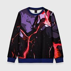 Свитшот детский Красный разлом в камне, цвет: 3D-синий