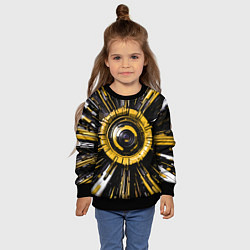 Свитшот детский Чёрно-жёлтая сфера киберпанк, цвет: 3D-черный — фото 2