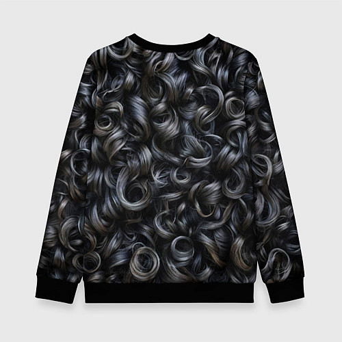 Детский свитшот Черные кудри / 3D-Черный – фото 2