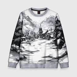 Детский свитшот Город в снегу перед новым годом