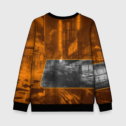 Детский свитшот Авто с оранжевыми фарами / 3D-Черный – фото 2