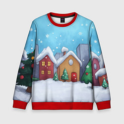 Детский свитшот Домики новогодние