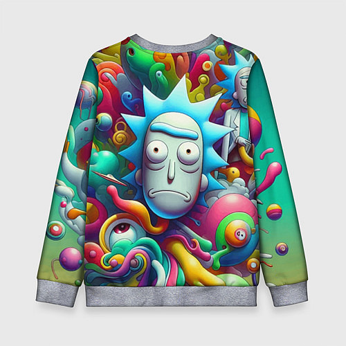 Детский свитшот Рик Санчес - граффити / 3D-Меланж – фото 2