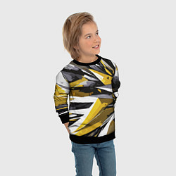 Свитшот детский Чёрно-жёлто-белая абстракция, цвет: 3D-черный — фото 2