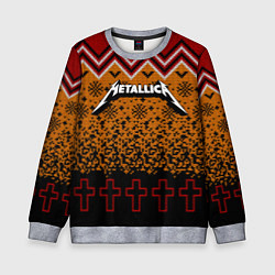 Свитшот детский Metallica christmas ugly sweater, цвет: 3D-меланж