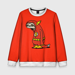 Свитшот детский Ленивец Флэш, цвет: 3D-белый