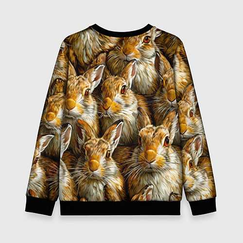 Детский свитшот Зайцы / 3D-Черный – фото 2