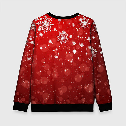 Детский свитшот Санта в розовых очках и жвачкой / 3D-Черный – фото 2