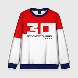 Свитшот детский 30 Seconds to Mars - red and white, цвет: 3D-синий