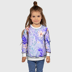 Свитшот детский Растения на розовом фоне, цвет: 3D-белый — фото 2