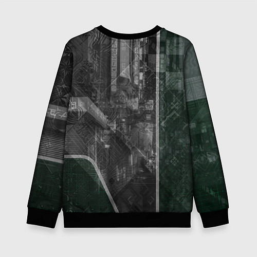 Детский свитшот Азиатская девушка с зелёными глазами / 3D-Черный – фото 2