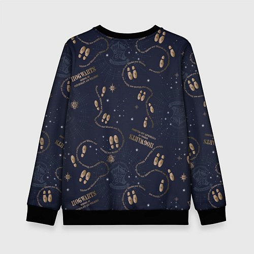 Детский свитшот Карта мародёров Гарри Поттер / 3D-Черный – фото 2