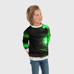 Свитшот детский Кислотный зелёный закат, цвет: 3D-белый — фото 2