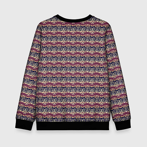 Детский свитшот Тёмный сине-розовый узор / 3D-Черный – фото 2