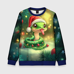 Свитшот детский Змейка показывает язык, цвет: 3D-синий