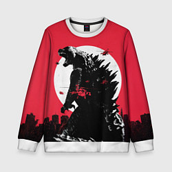 Детский свитшот Godzilla destroys the city