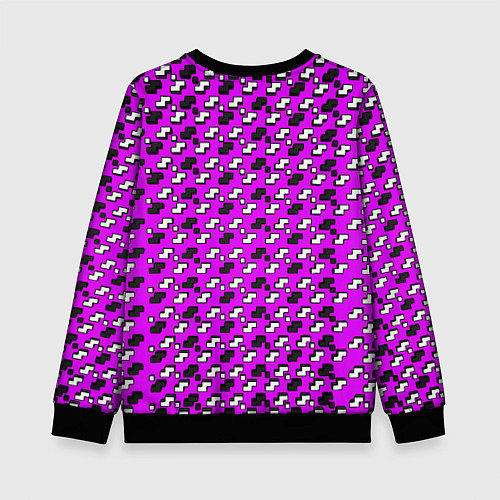 Детский свитшот Чёрно-белые фигуры на розовом фоне / 3D-Черный – фото 2