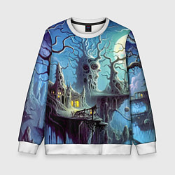 Свитшот детский Коттедж ведьмы - нейроарт фантазия, цвет: 3D-белый