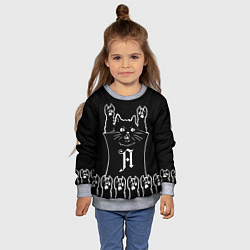 Свитшот детский Architects - кот рок, цвет: 3D-меланж — фото 2