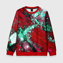 Свитшот детский Голубой минерал в красном камне, цвет: 3D-красный