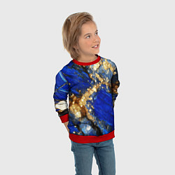 Свитшот детский Золотой минерал в синем камне, цвет: 3D-красный — фото 2