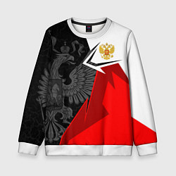 Детский свитшот Герб России - красно-белый