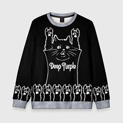 Свитшот детский Deep Purple: cat rock, цвет: 3D-меланж