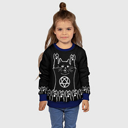 Свитшот детский HIM: cat rock, цвет: 3D-синий — фото 2